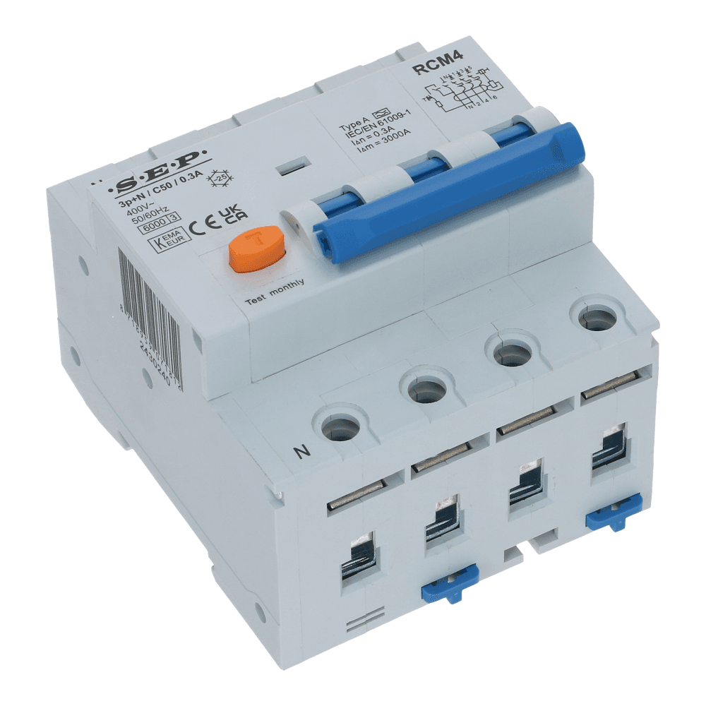 Aardlekautomaat B 50A 3 polig + nul Type A-selectief 300mA 6kA (81mm)