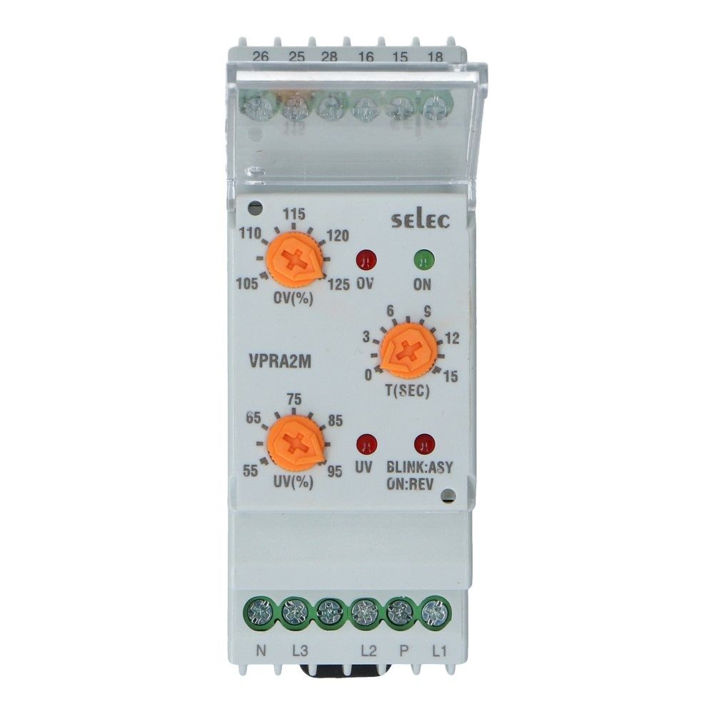 Spanningcontrole relais analoog 160-520VAC Spanningcontrole relais analoog 160-520VAC