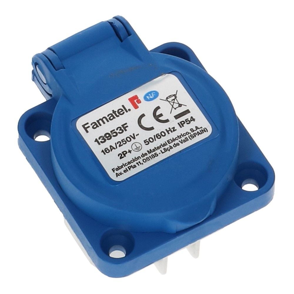 CEE schuko 3 polig 16A IP54 220-240VAC met penaarde verticale invoer CEE schuko 3 polig 16A IP54 220-240VAC met penaarde verticale invoer