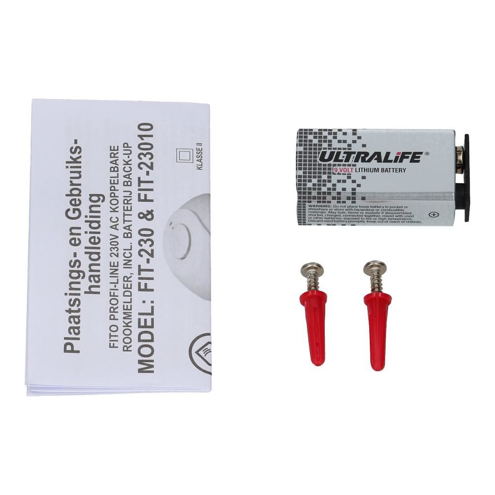 Optisch rookmelder koppelbaar 230VAC met lithium backup Optisch rookmelder koppelbaar 230VAC met lithium backup