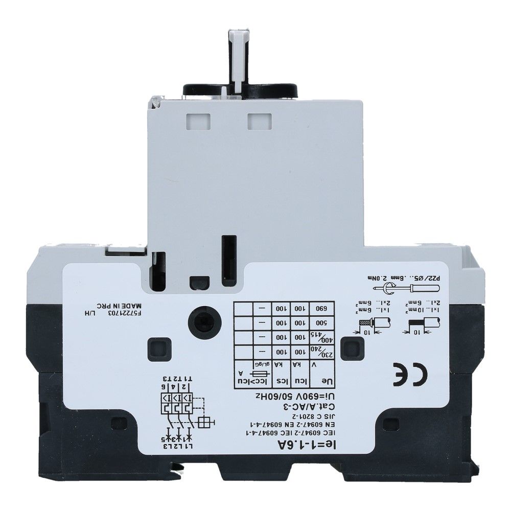1-1.6A Motorbeveiligingsschakelaar 415VAC 100kA 1-1.6A Motorbeveiligingsschakelaar 415VAC 100kA