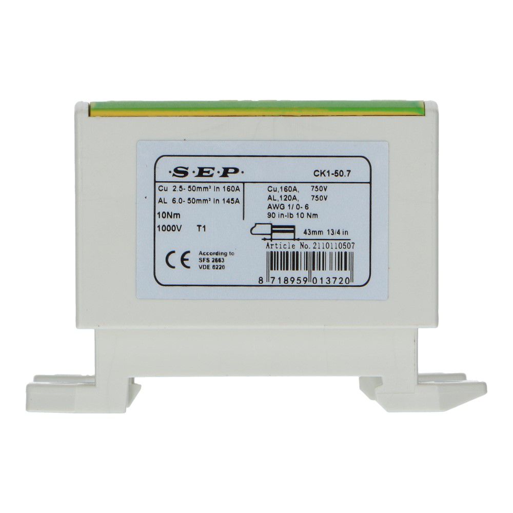 Aansluitklem CK1 2.5mm² t/m 50mm² vijfvoudig Aansluitklem CK1 2.5mm² t/m 50mm² vijfvoudig