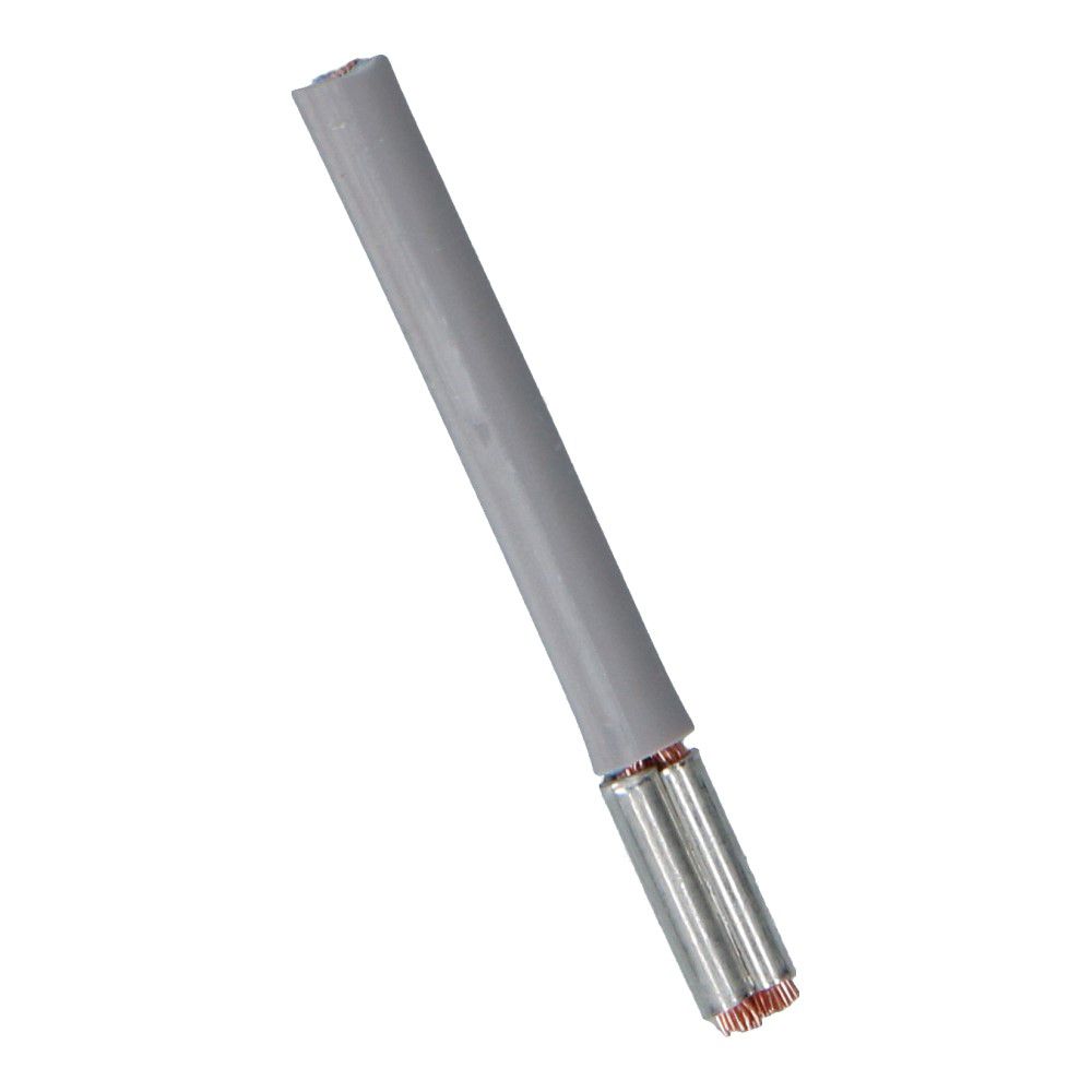 Montagedraad met vertind huls grijs 2.5mm² 110mm halogeenvrij 90°C  Montagedraad met vertind huls grijs 2.5mm² 110mm halogeenvrij 90°C
