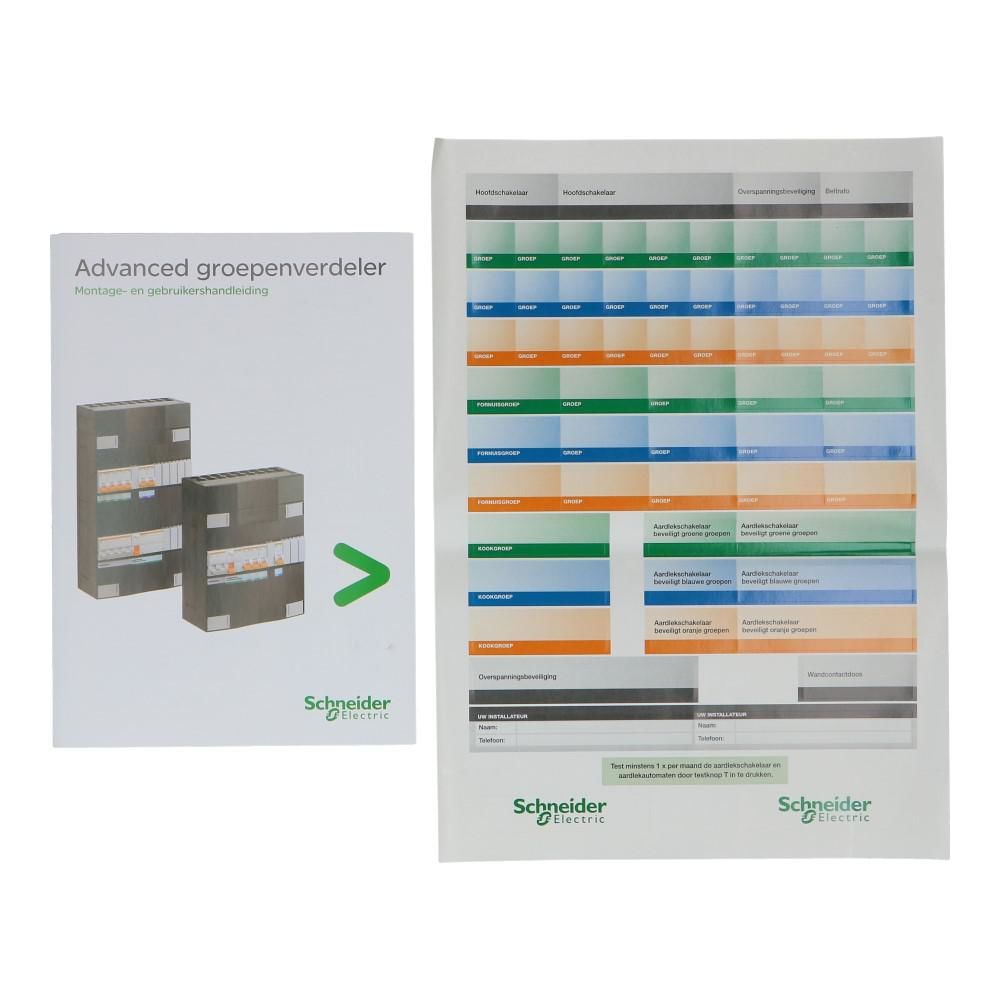 Ledige groepenkast 1x12 modules met verhoogd met buisinvoer Ledige groepenkast 1x12 modules met verhoogd met buisinvoer