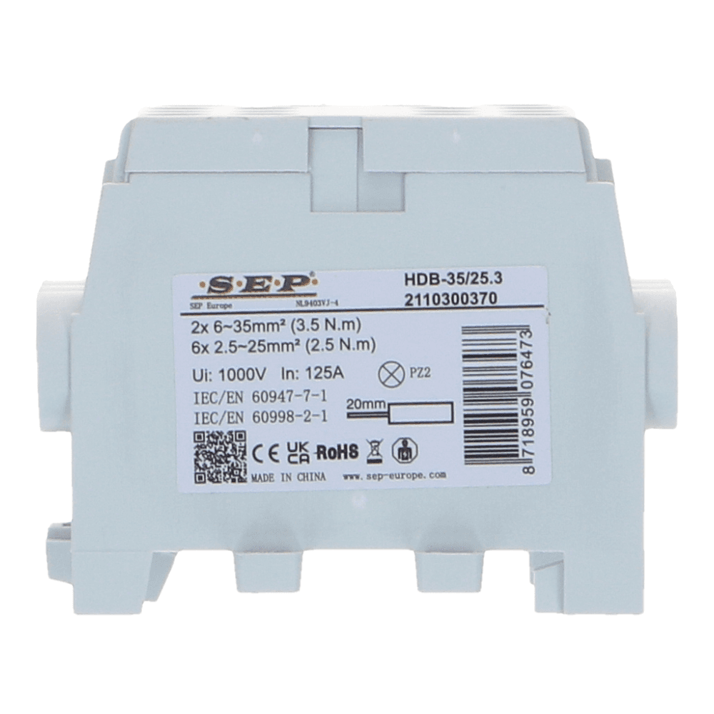 HLAK Hoofdkabel aftakklem 1x35mm²/3x25mm² grijs HLAK Hoofdkabel aftakklem 1x35mm²/3x25mm² grijs