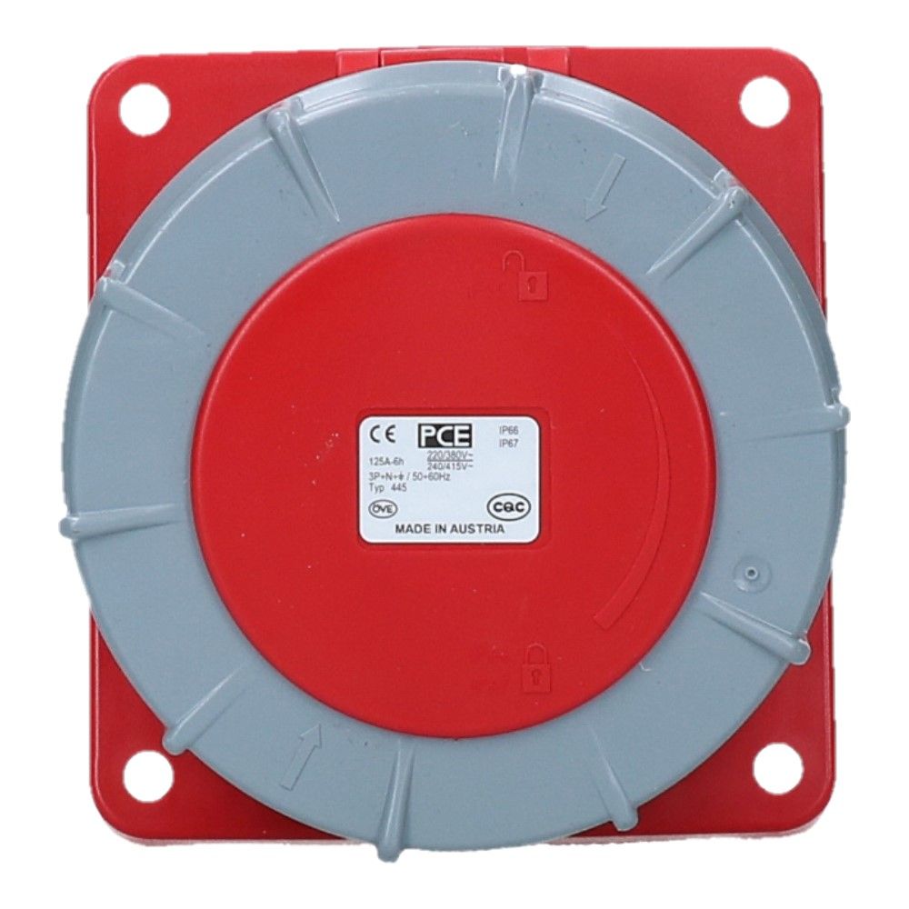 CEE female 5 polig 6H 125A IP67 inbouw wcd 380-415VAC CEE female 5 polig 6H 125A IP67 inbouw wcd 380-415VAC
