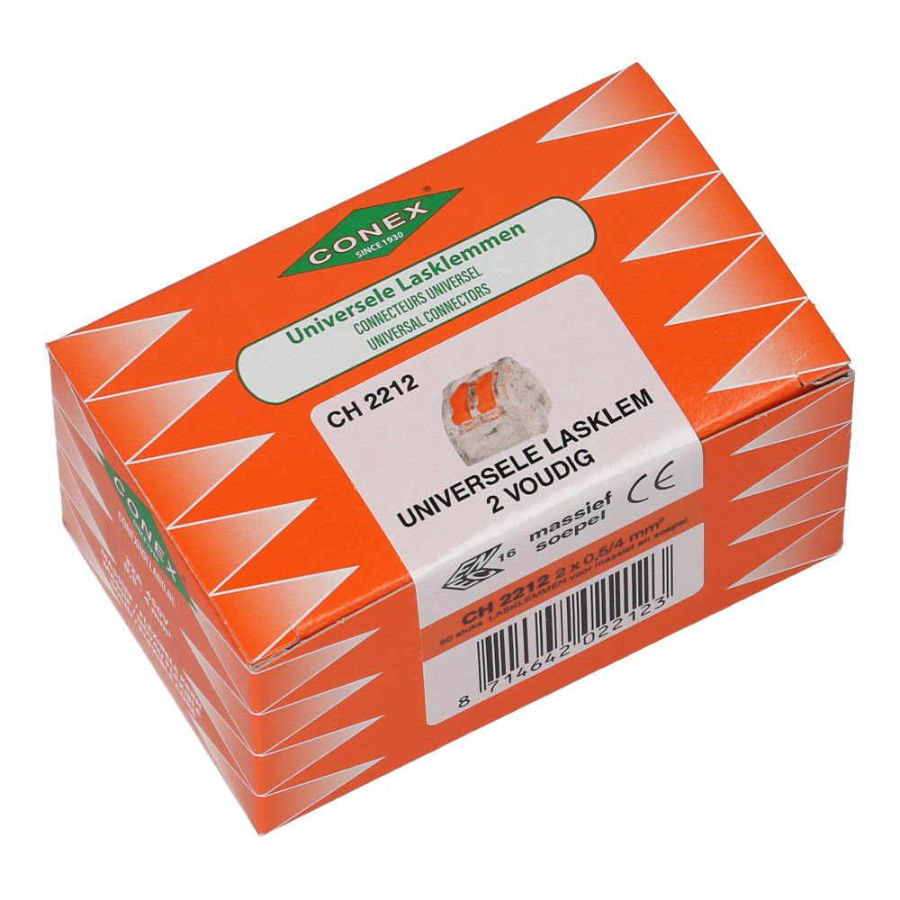 Lasklem 2 voudig 0.5-4mm² voor massief en soepel draad - 50 stuks Lasklem 2 voudig 0.5-4mm² voor massief en soepel draad - 50 stuks