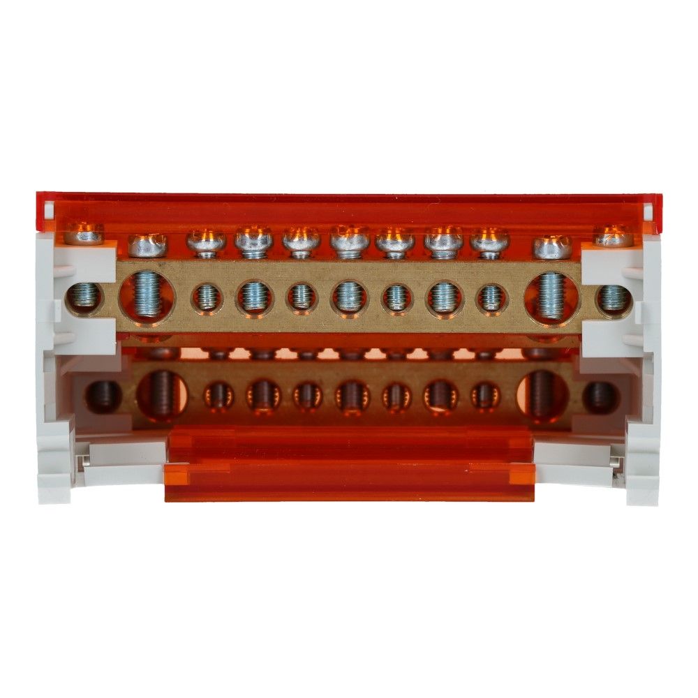 Verdeelblok BVT 100A 4 rijen 11 aansluitingen 500V AC/DC Verdeelblok BVT 100A 4 rijen 11 aansluitingen 500V AC/DC