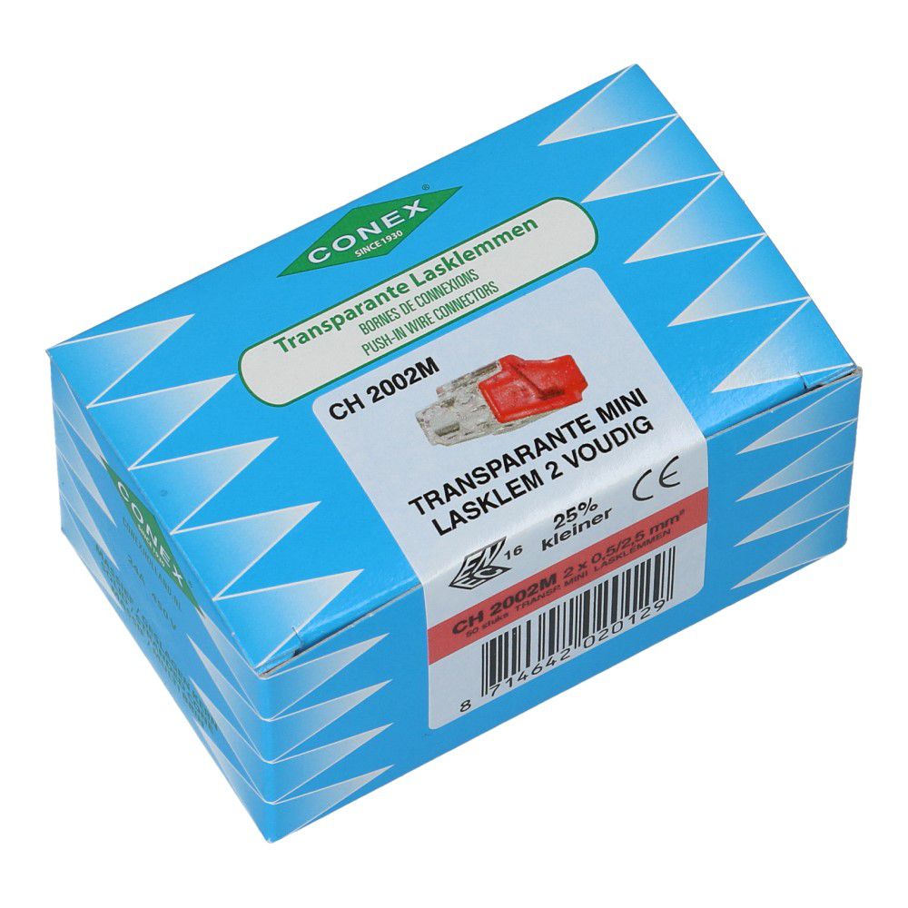 Lasklem 2 voudig 0.5-2.5mm² voor massief draad - 50 stuks Lasklem 2 voudig 0.5-2.5mm² voor massief draad - 50 stuks