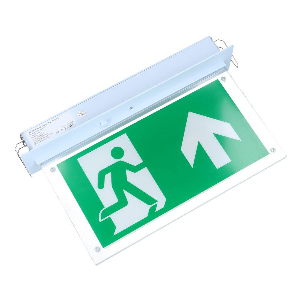 Noodverlichting inbouw IP20 LED met 3 pictogrammen Noodverlichting inbouw IP20 LED met 3 pictogrammen
