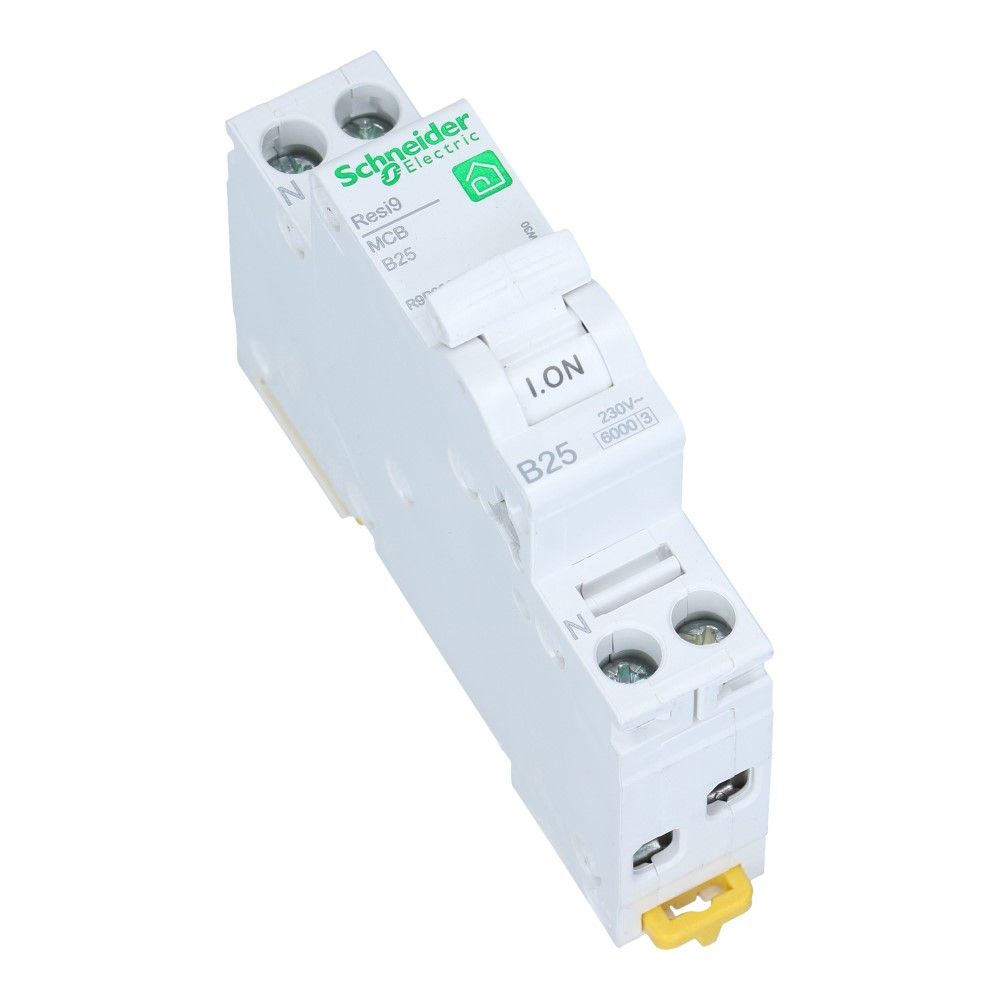 Installatieautomaat 1 polig + nul 25A kar B 6kA Resi9