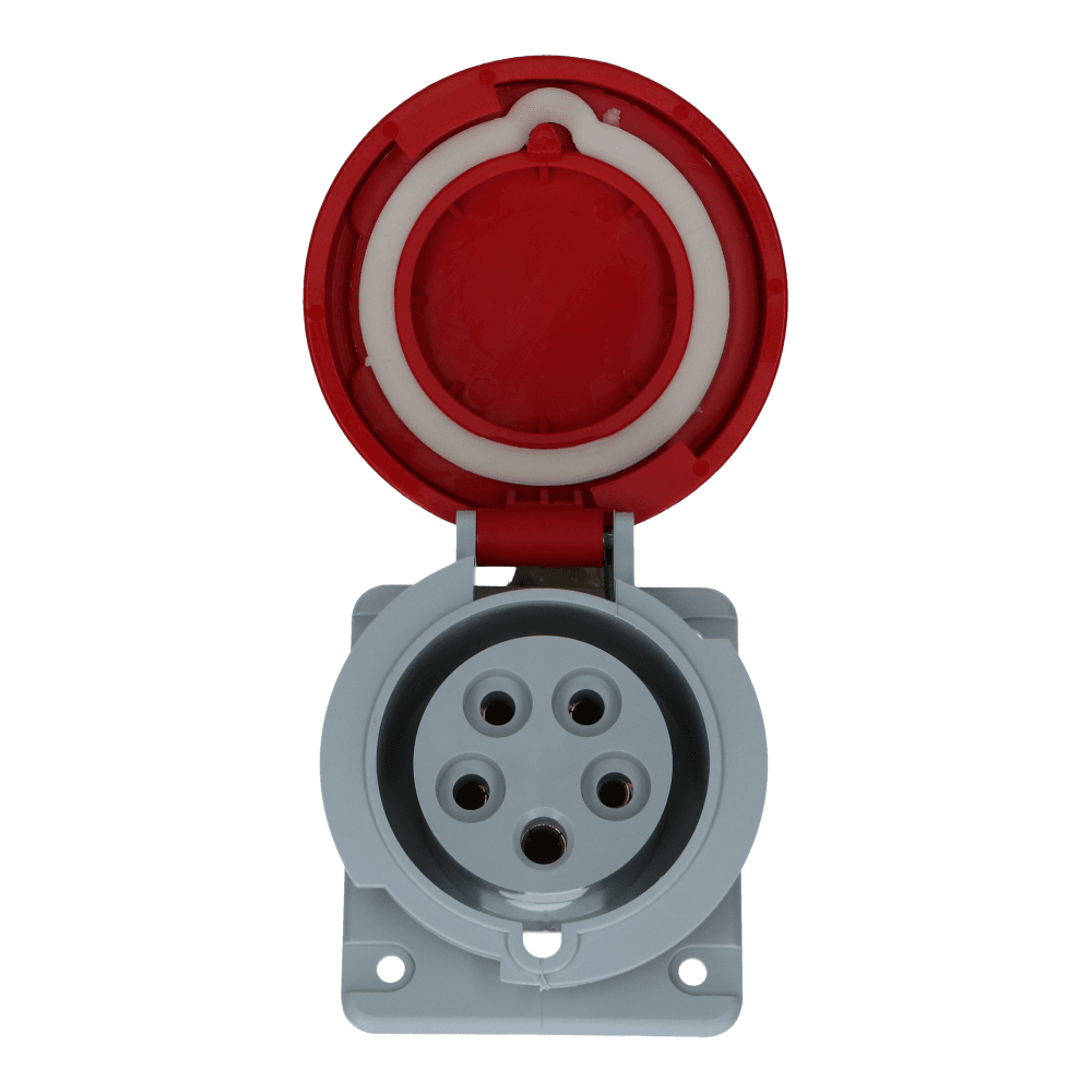 CEE female 5 polig 6H 32A IP67 inbouw wcd 380-415VAC CEE female 5 polig 6H 32A IP67 inbouw wcd 380-415VAC