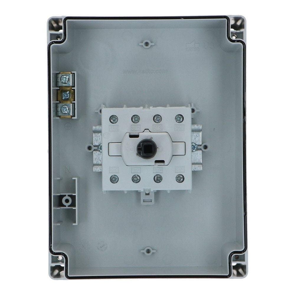 Werkschakelaar IP65 4 polig 100A 144x190x131mm zwart hendel ABS AC22-80A Werkschakelaar IP65 4 polig 100A 144x190x131mm zwart hendel ABS AC22-80A