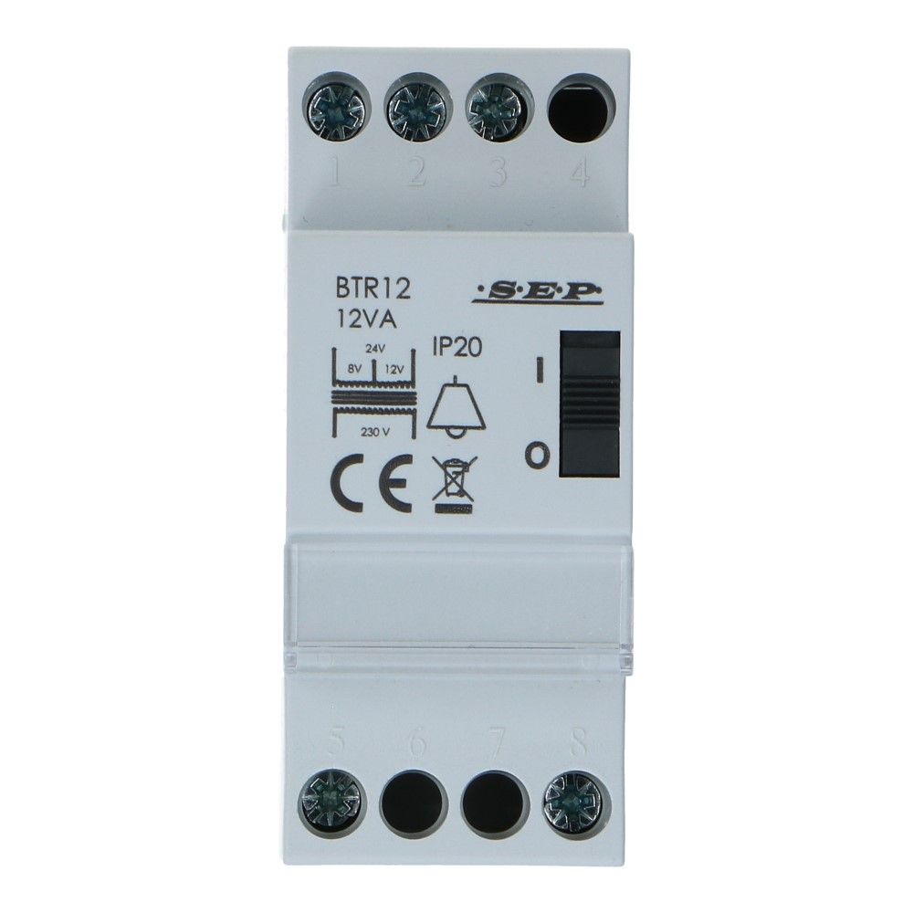 Beltrafo 8-24VAC 12VA met schakelaar Beltrafo 8-24VAC 12VA met schakelaar