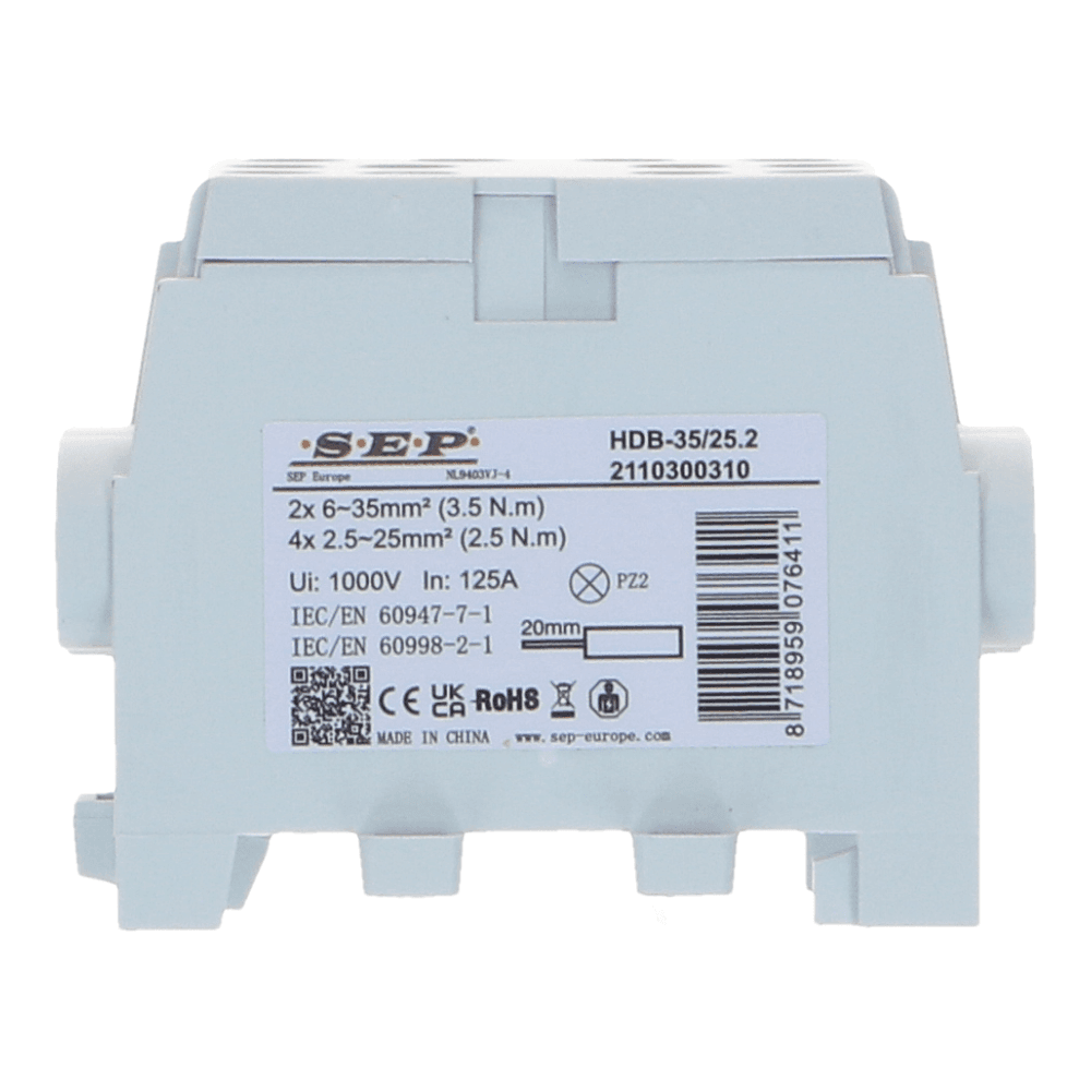 HLAK Hoofdkabel aftakklem 1x35mm²/2x25mm² grijs HLAK Hoofdkabel aftakklem 1x35mm²/2x25mm² grijs
