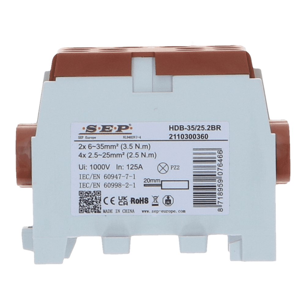 HLAK Hoofdkabel aftakklem 1x35mm²/2x25mm² bruin HLAK Hoofdkabel aftakklem 1x35mm²/2x25mm² bruin