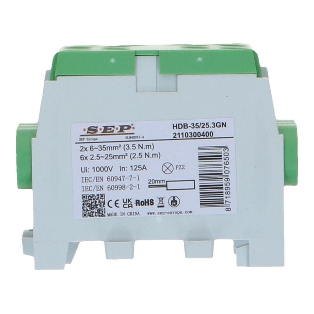 HLAK Hoofdkabel aftakklem 1x35mm²/3x25mm² groen HLAK Hoofdkabel aftakklem 1x35mm²/3x25mm² groen