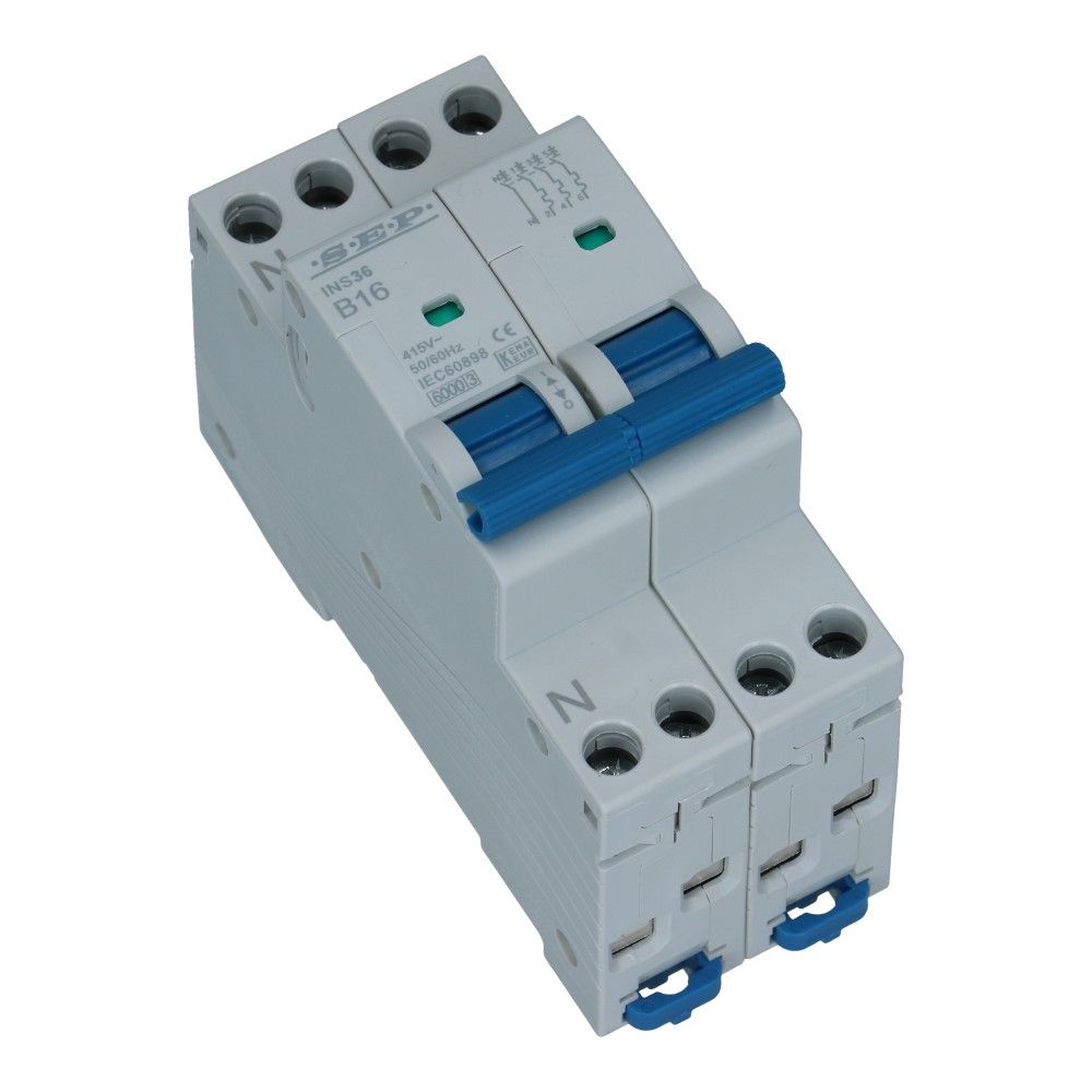 Installatieautomaat 3 polig + nul 40A karakteristiek D 6kA INS-36
