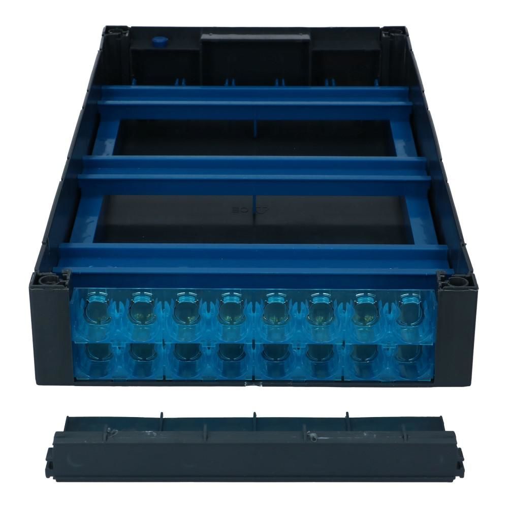 Vooraanzicht lege groepenkast 3x12 modules koppelbaar Vooraanzicht lege groepenkast 3x12 modules koppelbaar