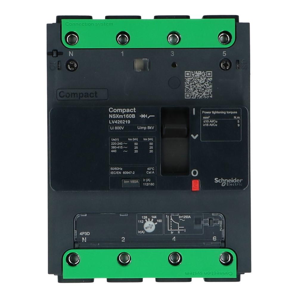 Installatieautomaat 3 polig + nul 40A TM-D 16kA Compact NSXm Everlink Installatieautomaat 3 polig + nul 40A TM-D 16kA Compact NSXm Everlink