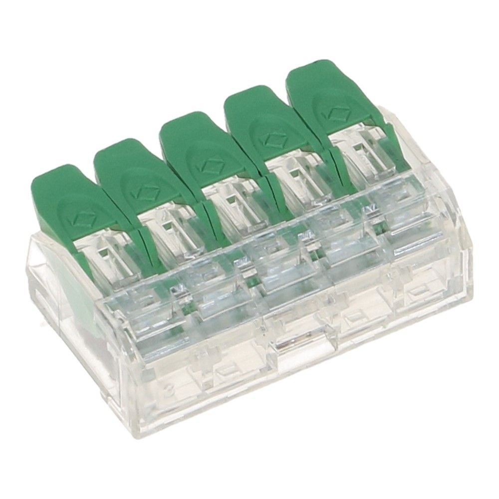 Lasklem 5 voudig 0.2-4.0mm² voor massief/soepel draad - 25 stuks Lasklem 5 voudig 0.2-4.0mm² voor massief/soepel draad - 25 stuks