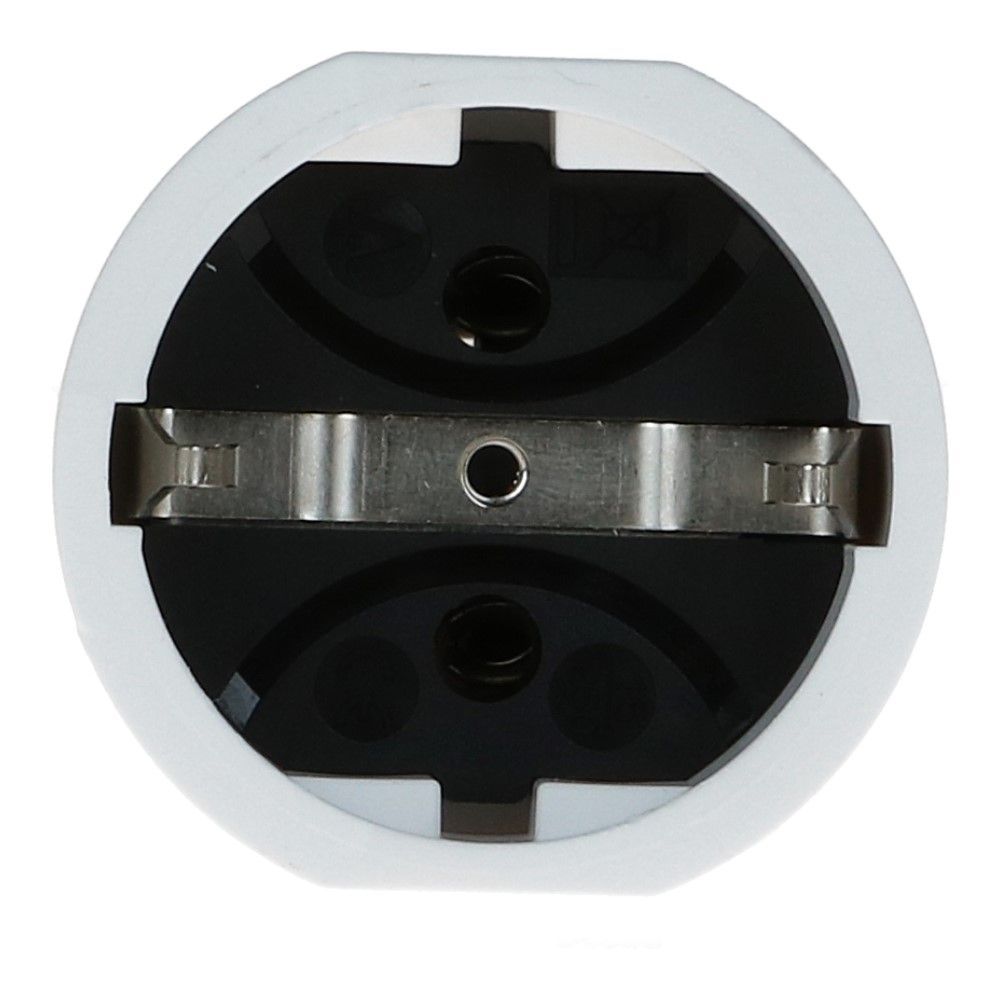 Contrastekker PVC wit met randaarde Contrastekker PVC wit met randaarde