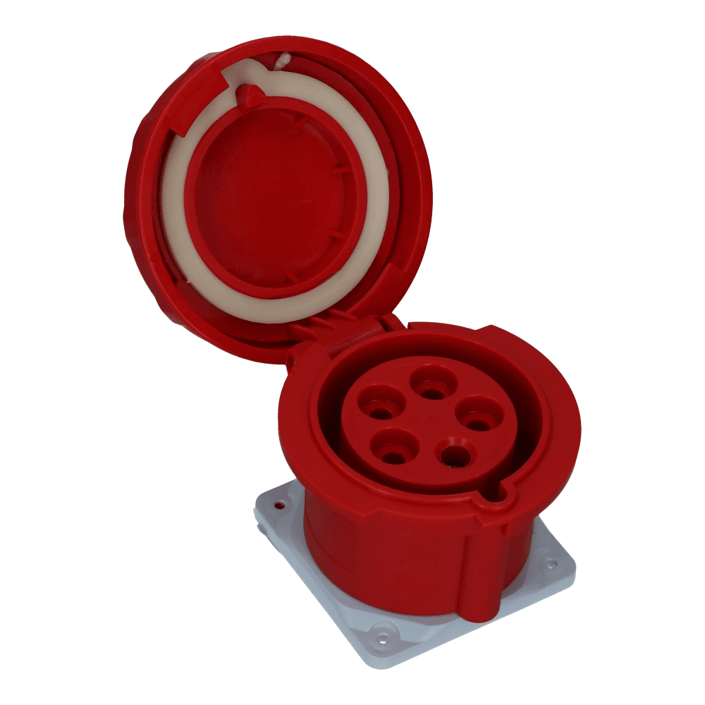 CEE female 5 polig 6H 16A IP67 inbouw wcd 380-415VAC recht
