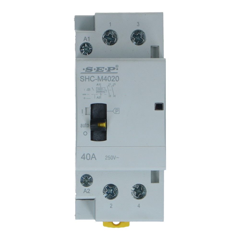 Installatierelais handbediend 40A 240VAC 1 NO + 1 NC Installatierelais handbediend 40A 240VAC 1 NO + 1 NC