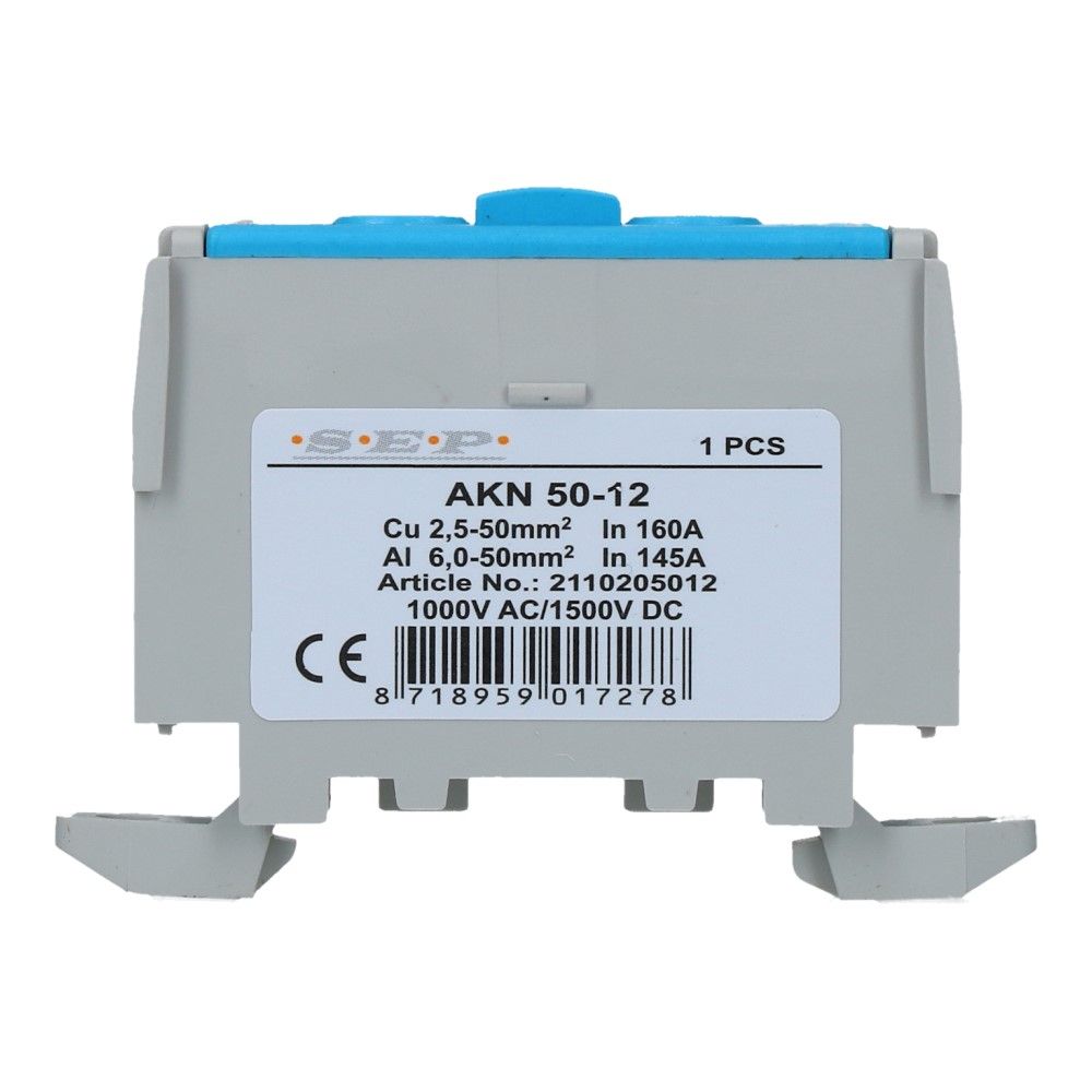 Aansluitklem AKN51 blauw 2.5mm² t/m 50mm² Aansluitklem AKN51 blauw 2.5mm² t/m 50mm²