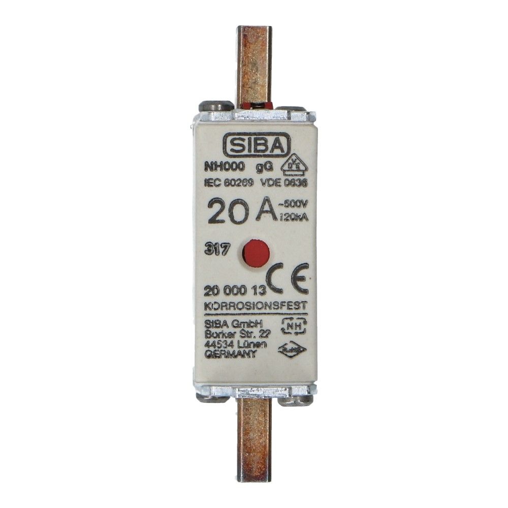 Mespatroon NH000 20A gL/gG 500V 78x20.5x42 Mespatroon NH000 20A gL/gG 500V 78x20.5x42