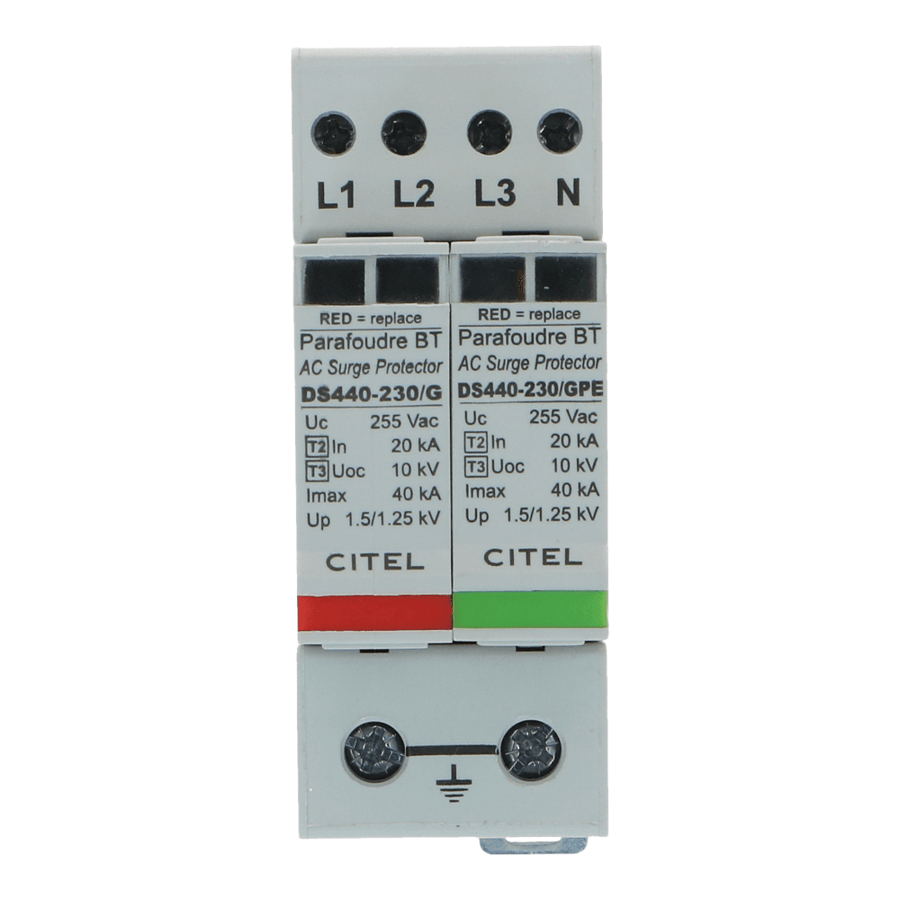 Citel overspanningsbeveiliging 3 polig +  nul Type 2 compact Citel overspanningsbeveiliging 3 polig +  nul Type 2 compact