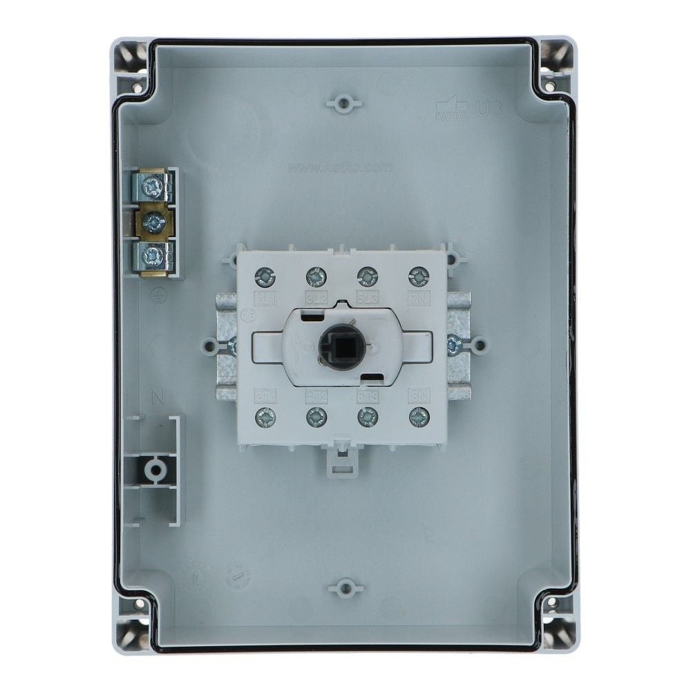 Werkschakelaar IP65 4 polig 80A 144x190x131mm zwart hendel ABS AC22-63A Werkschakelaar IP65 4 polig 80A 144x190x131mm zwart hendel ABS AC22-63A