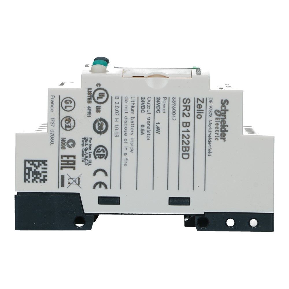 Zelio PLC met klok 12I-O 8in 4uit met scherm 24VDC SSR Zelio PLC met klok 12I-O 8in 4uit met scherm 24VDC SSR