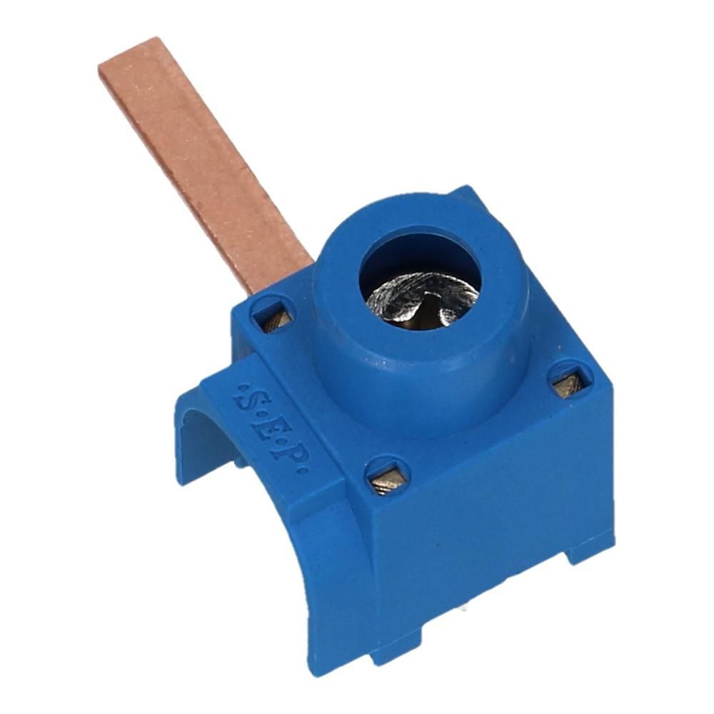 Aftakblok pin blauw 1 fase 50mm² stift 27mm zijkant Aftakblok pin blauw 1 fase 50mm² stift 27mm zijkant