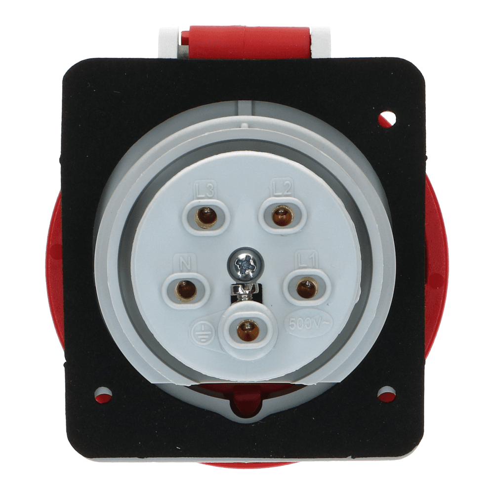 CEE female 5 polig 6H 16A IP67 inbouw wcd 380-415VAC CEE female 5 polig 6H 16A IP67 inbouw wcd 380-415VAC