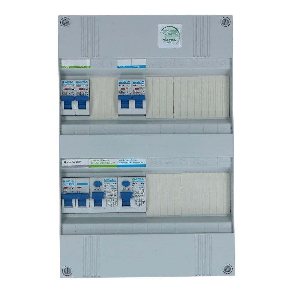 Groepenkast PV-ready 63A 1 fase 4 groepen Groepenkast PV-ready 63A 1 fase 4 groepen