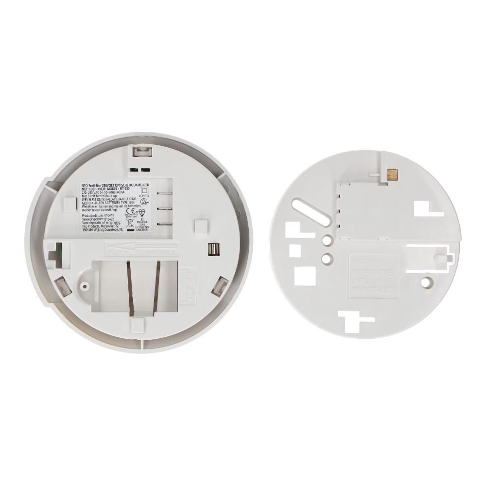 Optisch rookmelder koppelbaar 230VAC met 9V backup Optisch rookmelder koppelbaar 230VAC met 9V backup