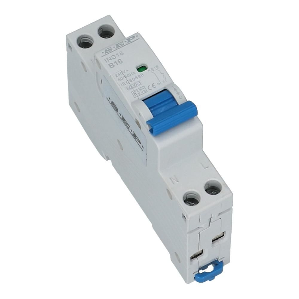 Installatieautomaat 1 polig + nul 20A karakteristiek C 6kA INS-18