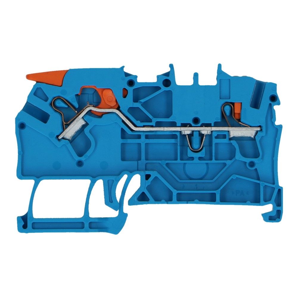 WAGO montageklem hendel en drukknop 2.5mm² blauw WAGO montageklem hendel en drukknop 2.5mm² blauw