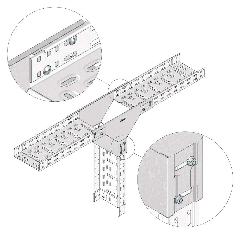 Kabelgoot aftakstuk verticaal 100x60mm Sendzimir verzinkt Kabelgoot aftakstuk verticaal 100x60mm Sendzimir verzinkt