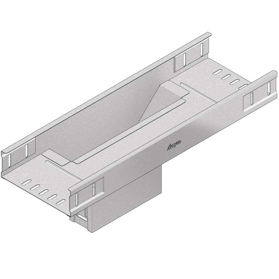 Kabelgoot aftakstuk verticaal naar kabelgoot 100x60mm Sendzimir verzinkt Kabelgoot aftakstuk verticaal naar kabelgoot 100x60mm Sendzimir verzinkt