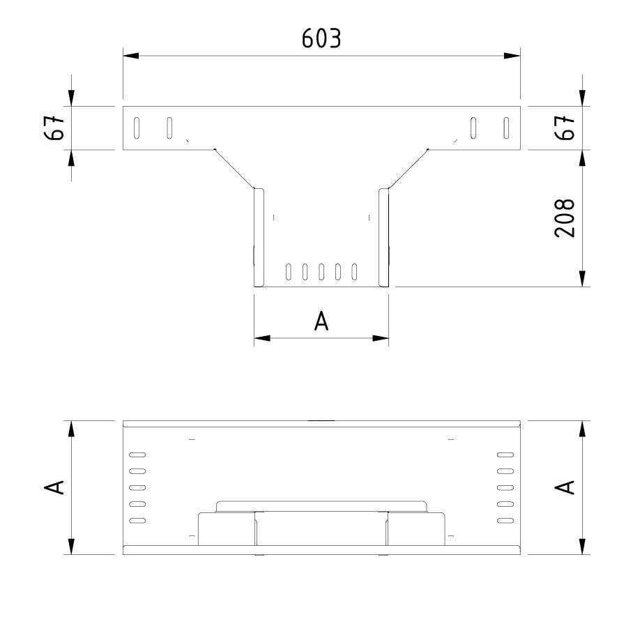 Kabelgoot aftakstuk verticaal naar kabelgoot 100x60mm Sendzimir verzinkt Kabelgoot aftakstuk verticaal naar kabelgoot 100x60mm Sendzimir verzinkt