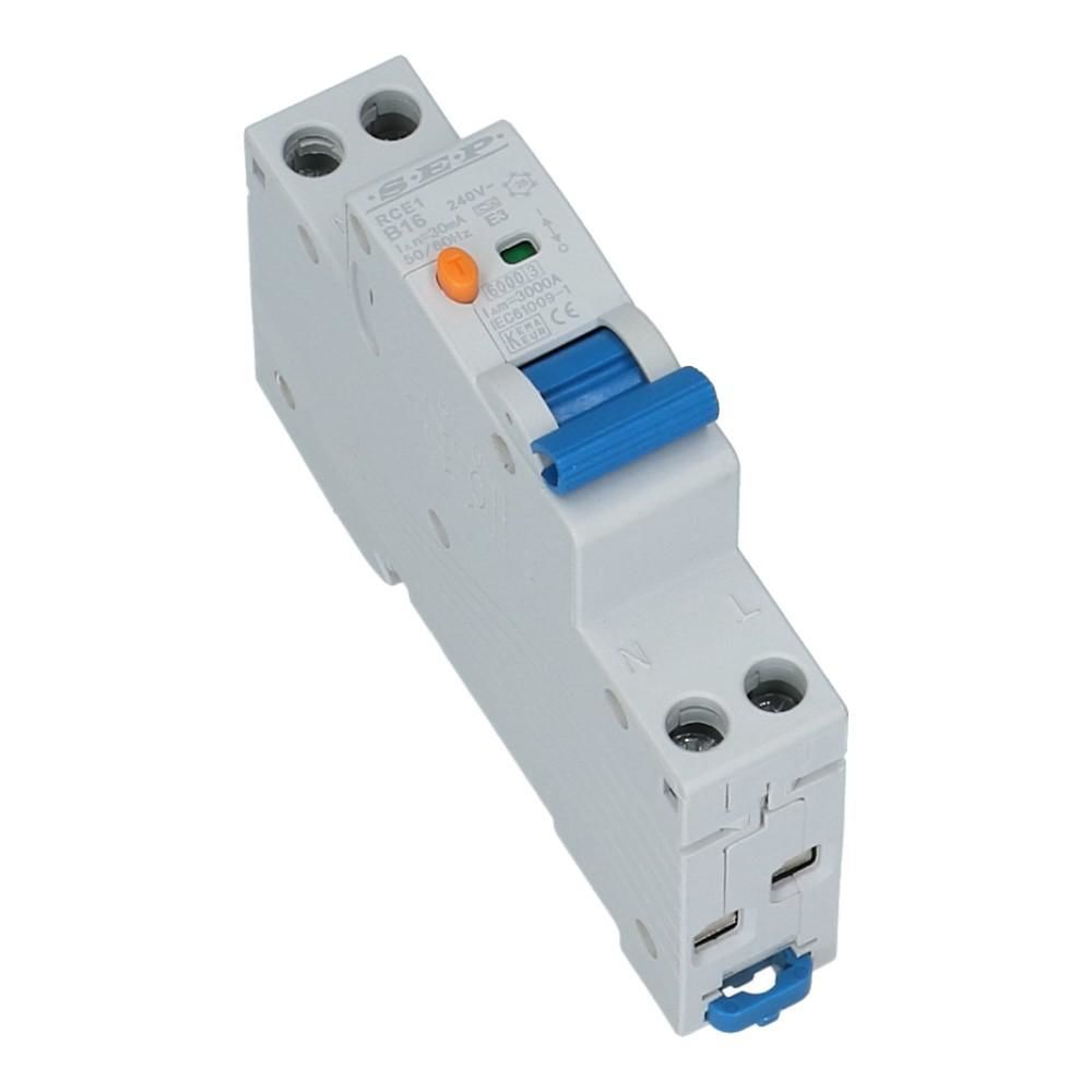 Aardlekautomaat B 20A 1 polig + nul 300mA 18mm 1 module