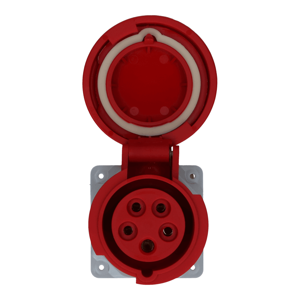 CEE female 5 polig 6H 16A IP67 inbouw wcd 380-415VAC recht CEE female 5 polig 6H 16A IP67 inbouw wcd 380-415VAC recht
