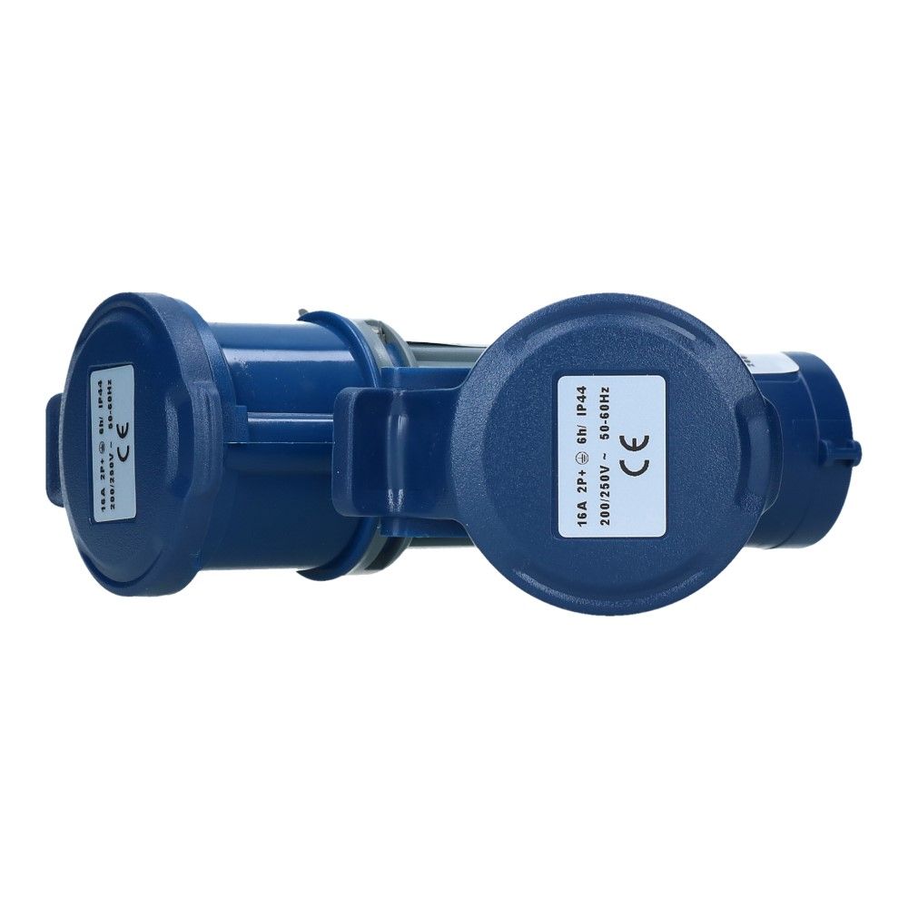 2 weg splitter 1x CEE naar 2xCEE 1p+n+e 16A 2 weg splitter 1x CEE naar 2xCEE 1p+n+e 16A