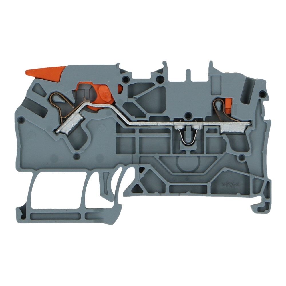 WAGO montageklem hendel en drukknop 2.5mm² grijs WAGO montageklem hendel en drukknop 2.5mm² grijs