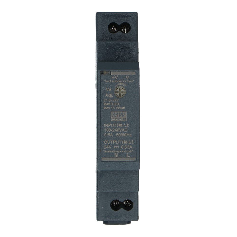 Voeding 24VDC 15W 0.63A dinrail ingang 85-264VAC Voeding 24VDC 15W 0.63A dinrail ingang 85-264VAC