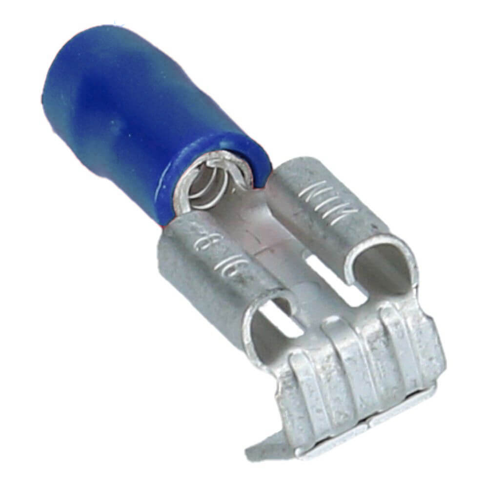 Kabelschoen vlakcontrastekker aftak B-6.3mm D-0.8mm Blauw - 100 stuks