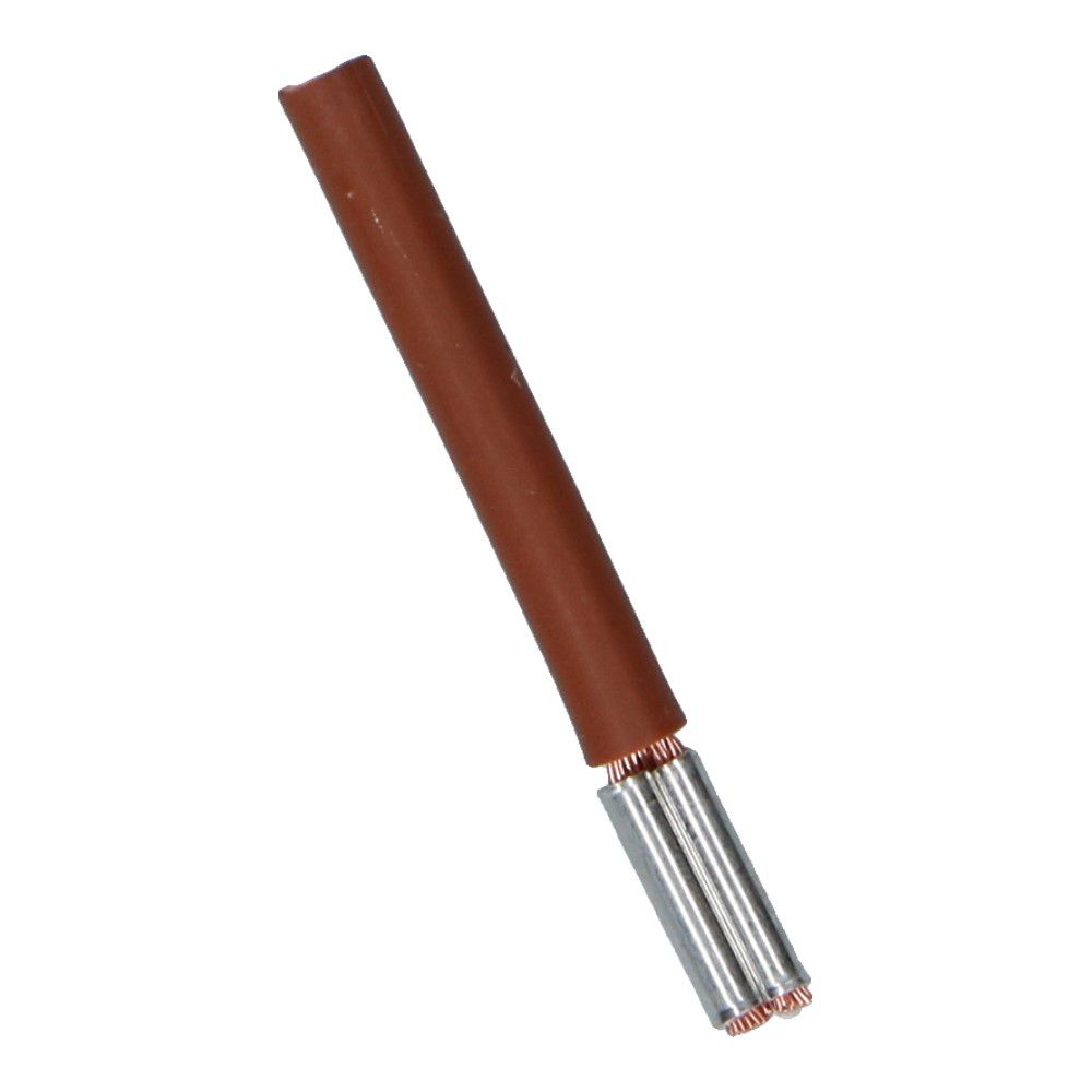 Montagedraad met vertind huls bruin 2.5mm² 150mm halogeenvrij 90°C Montagedraad met vertind huls bruin 2.5mm² 150mm halogeenvrij 90°C