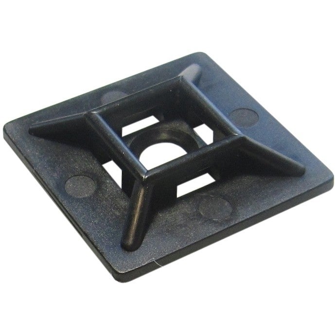 Plakzadel zwart 19x4.4mm max 4mm doorvoer, gat 5.3mm - 100 stuks